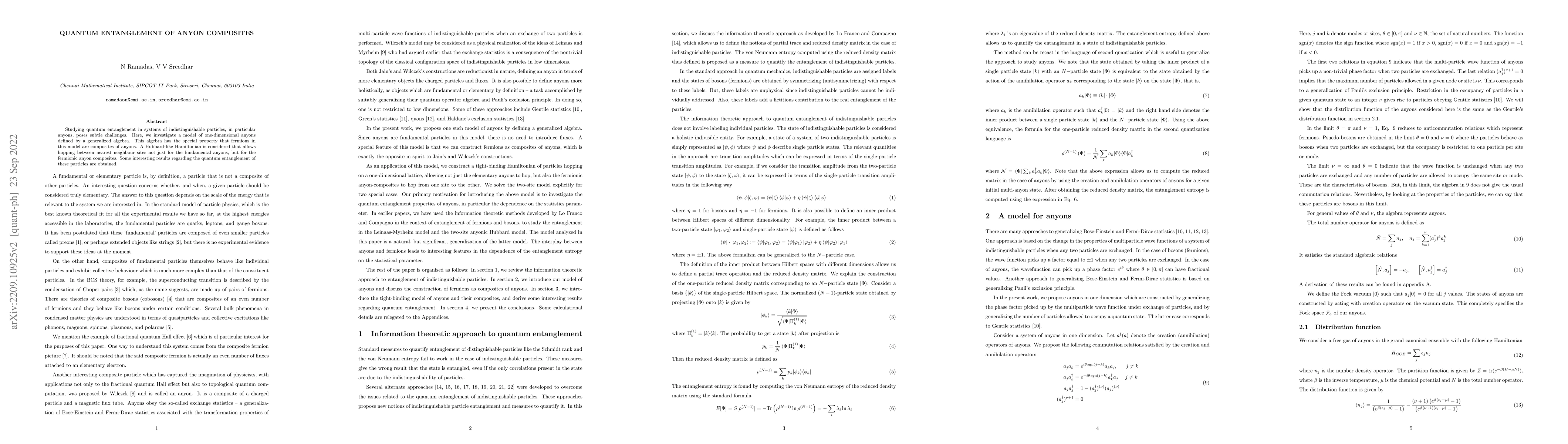Thumbnail for Quantum entanglement of anyon composites