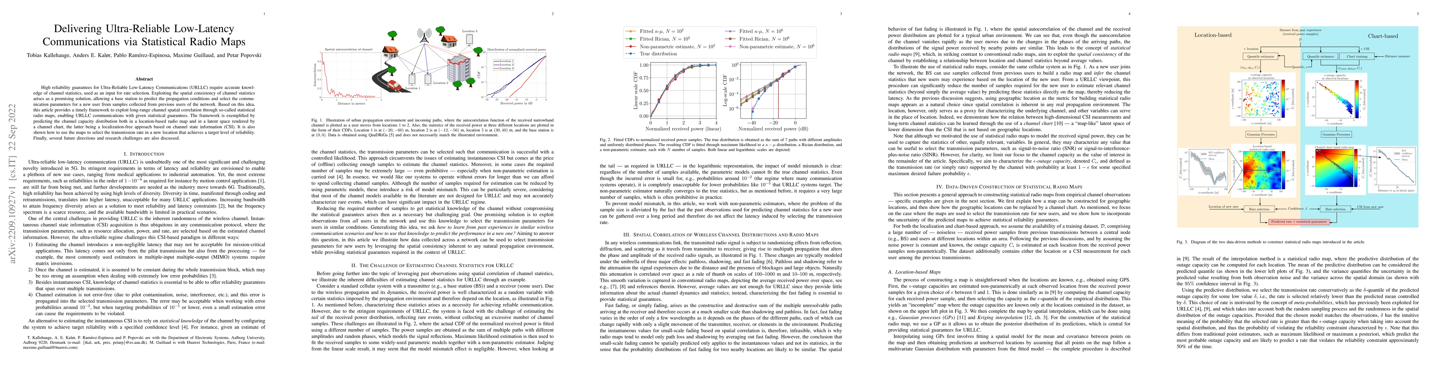 Thumbnail for Delivering Ultra-Reliable Low-Latency Communications via Statistical
  Radio Maps