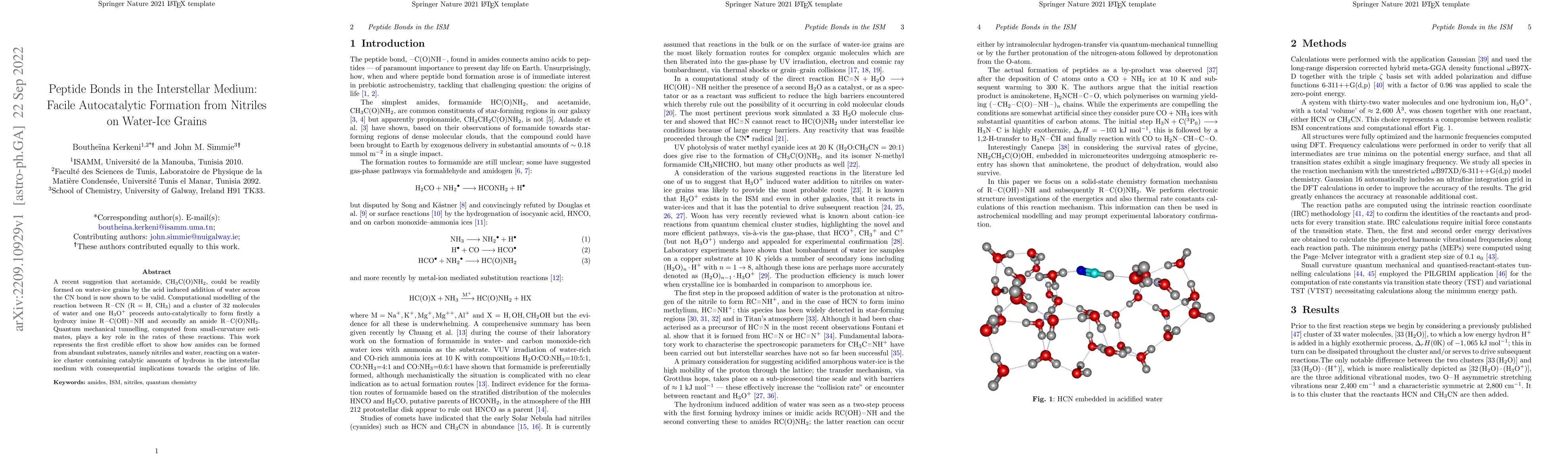 Thumbnail for Peptide Bonds in the Interstellar Medium: Facile Autocatalytic Formation
  from Nitriles on Water-Ice Grains