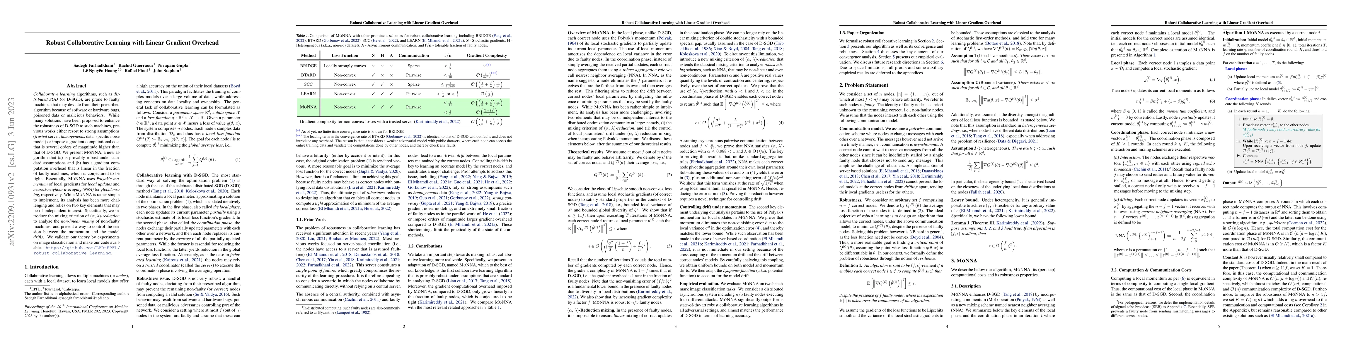 Thumbnail for Robust Collaborative Learning with Linear Gradient Overhead