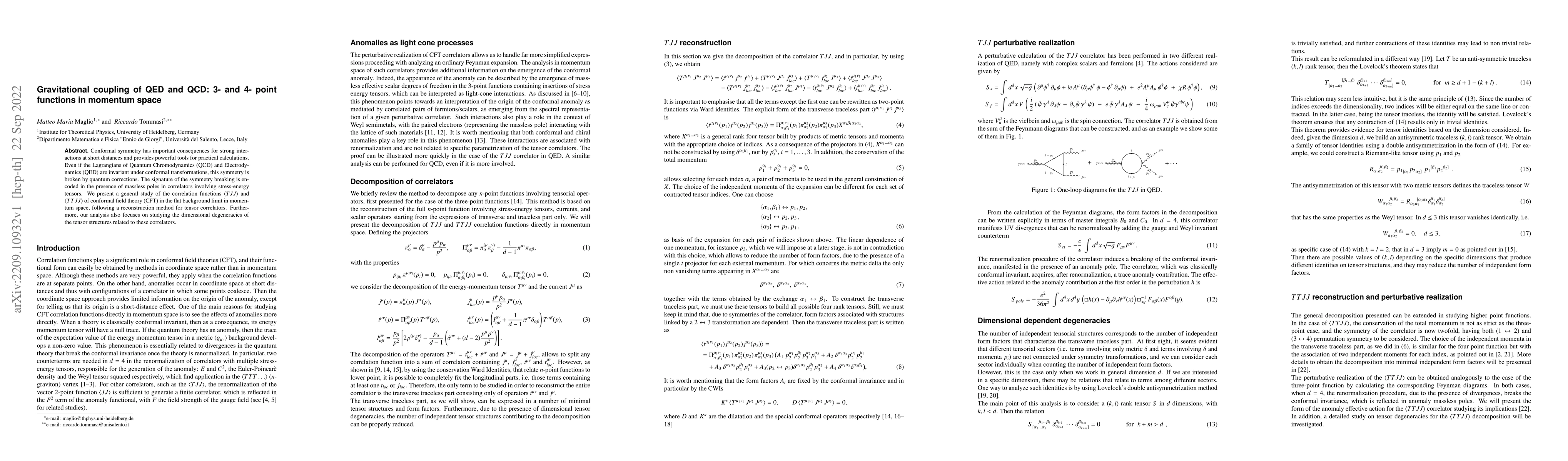 Thumbnail for Gravitational coupling of QED and QCD: 3- and 4- point functions in
  momentum space