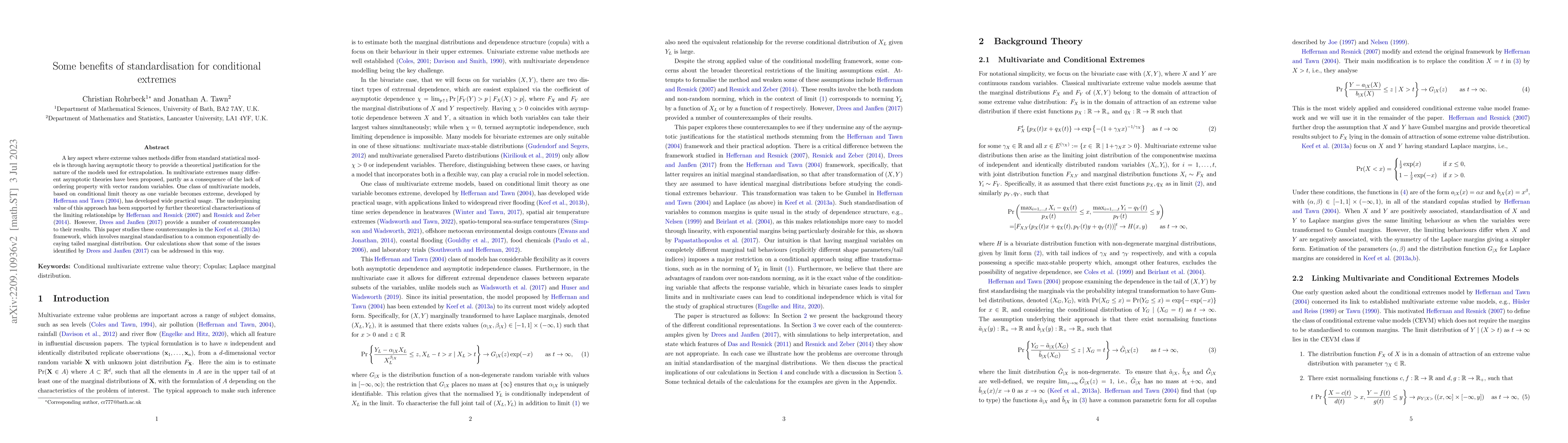 Thumbnail for Some benefits of standardisation for conditional extremes