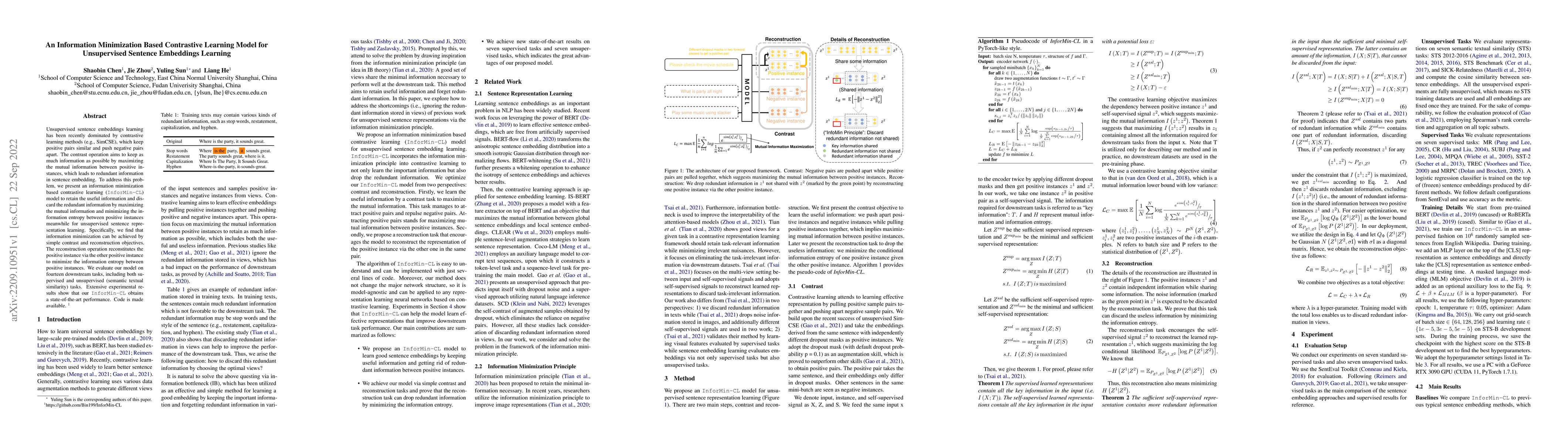 Thumbnail for An Information Minimization Based Contrastive Learning Model for
  Unsupervised Sentence Embeddings Learning