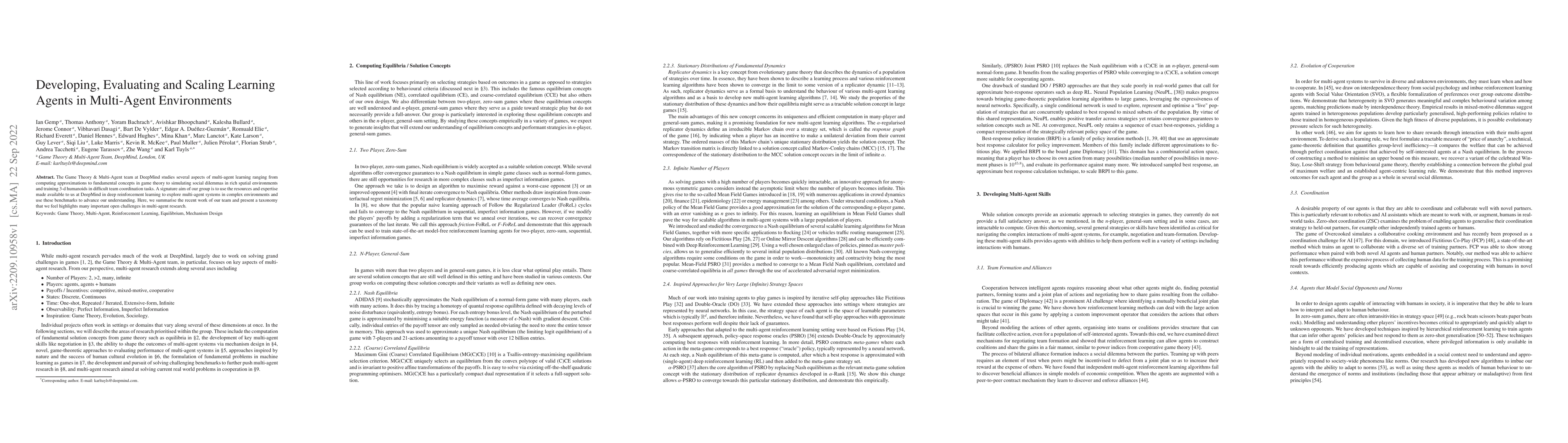 Thumbnail for Developing, Evaluating and Scaling Learning Agents in Multi-Agent
  Environments