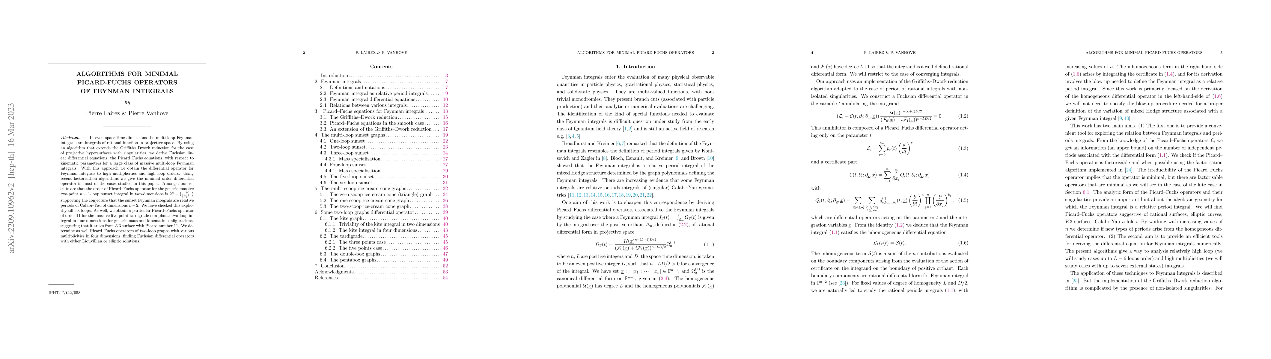 Thumbnail for Algorithms for minimal Picard-Fuchs operators of Feynman integrals
