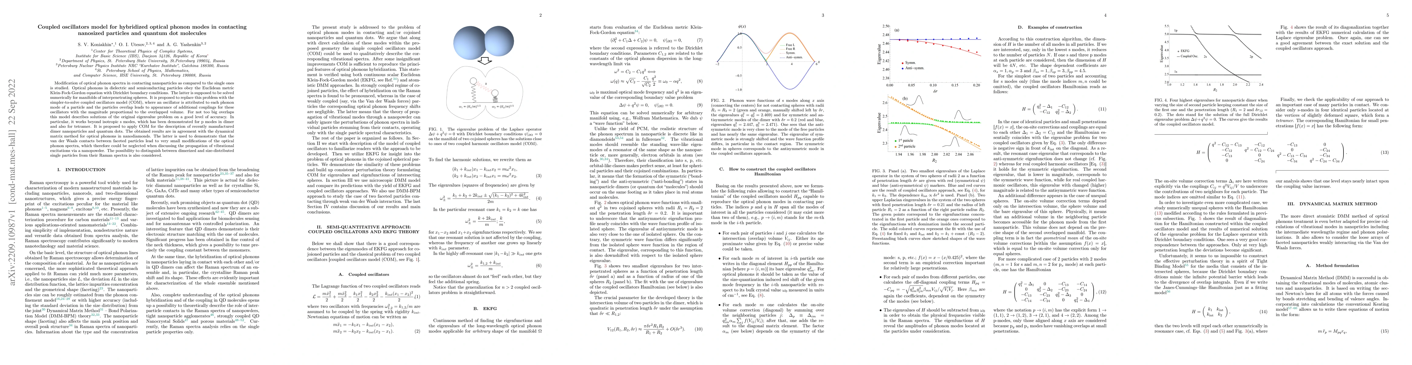 Thumbnail for Coupled oscillators model for hybridized optical phonon modes in
  contacting nanosized particles and quantum dot molecules
