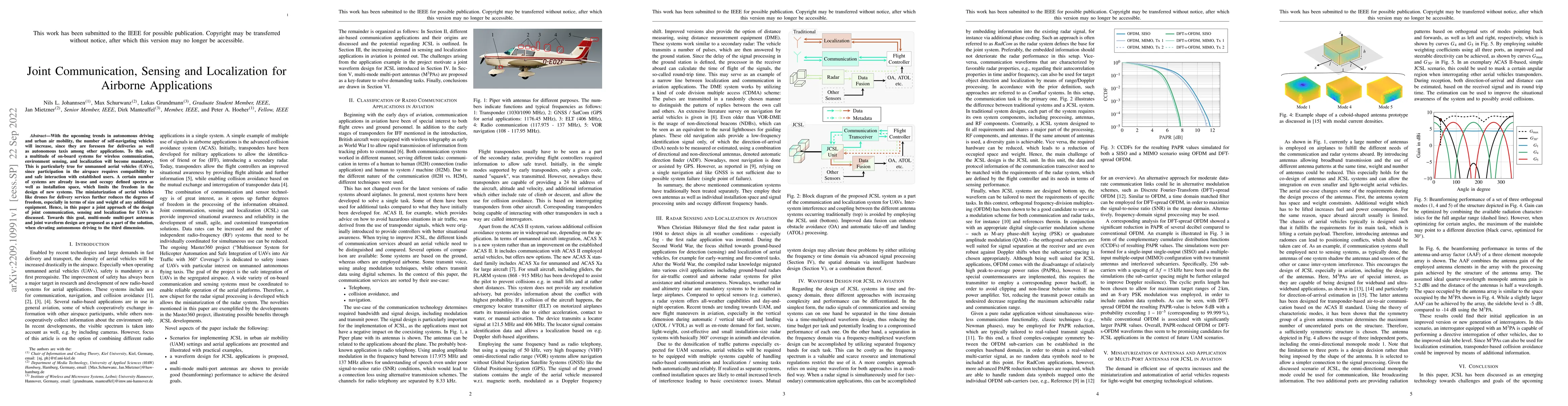 Thumbnail for Joint Communication, Sensing and Localization for Airborne Applications