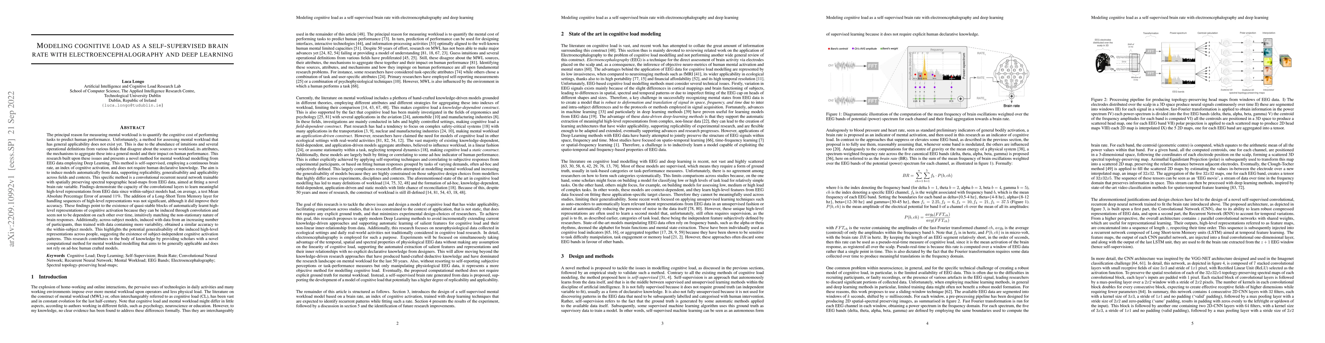 Thumbnail for Modeling cognitive load as a self-supervised brain rate with
  electroencephalography and deep learning