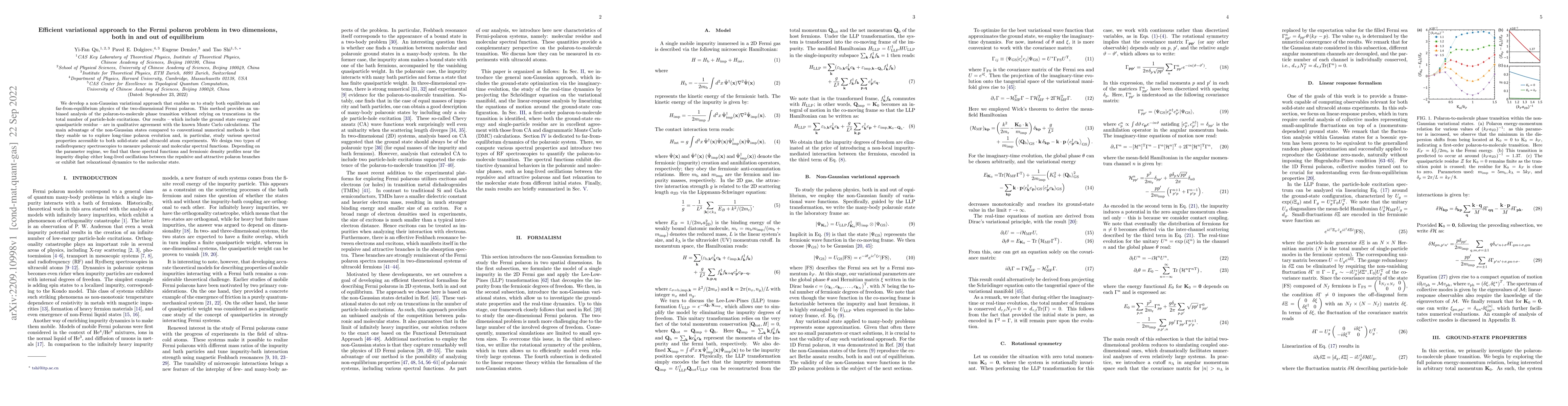 Thumbnail for Efficient variational approach to the Fermi polaron problem in two
  dimensions, both in and out of equilibrium