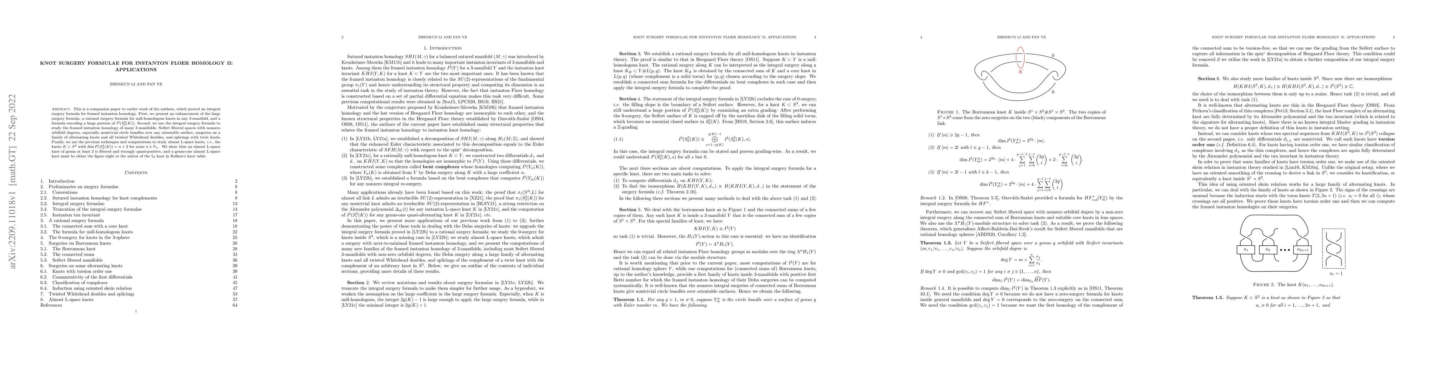 Thumbnail for Knot surgery formulae for instanton Floer homology II: applications