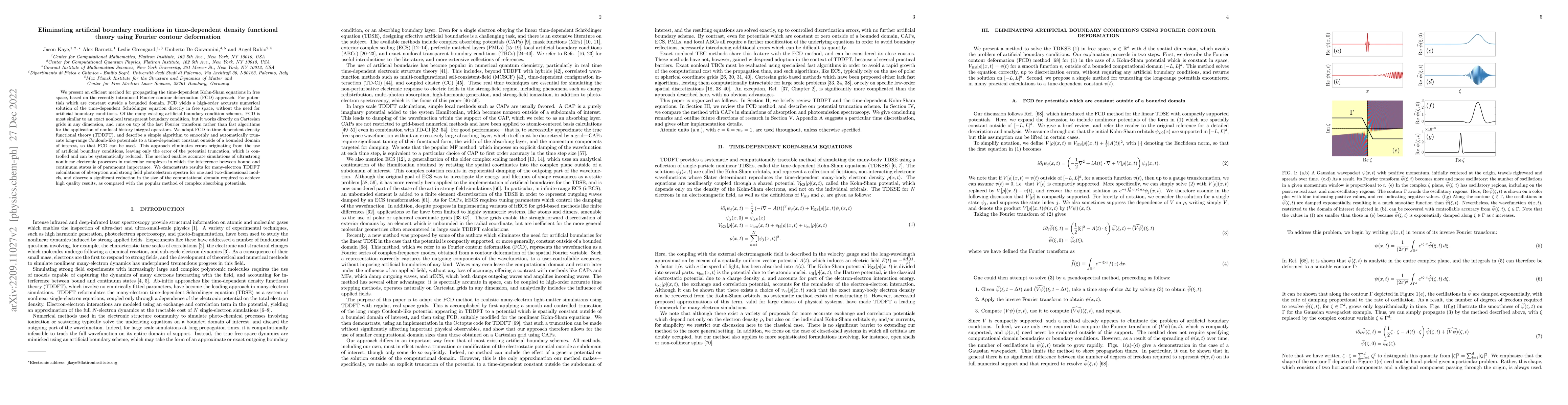 Thumbnail for Eliminating artificial boundary conditions in time-dependent density
  functional theory using Fourier contour deformation