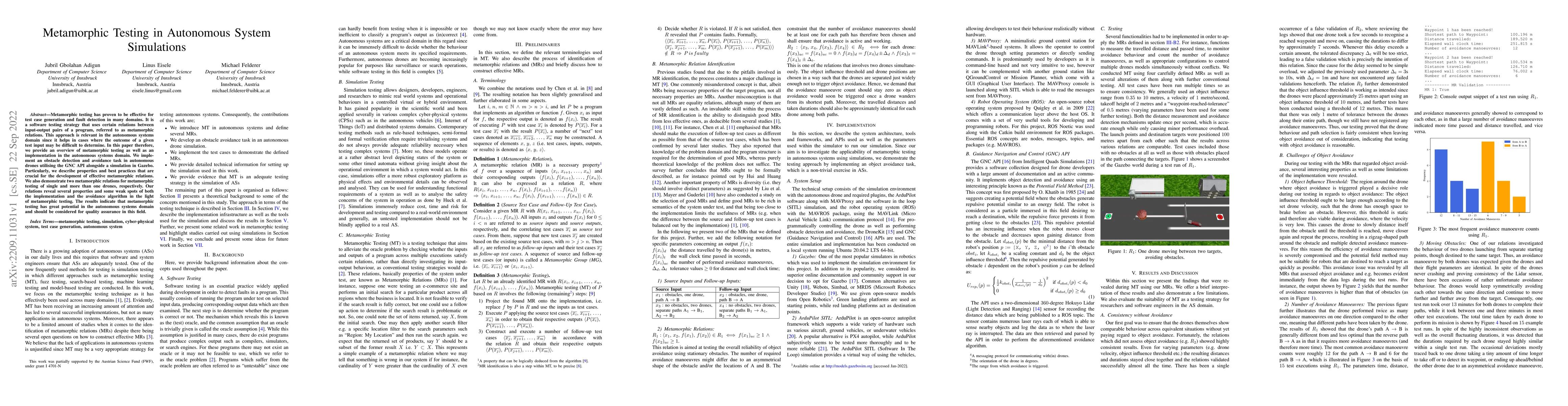 Thumbnail for Metamorphic Testing in Autonomous System Simulations