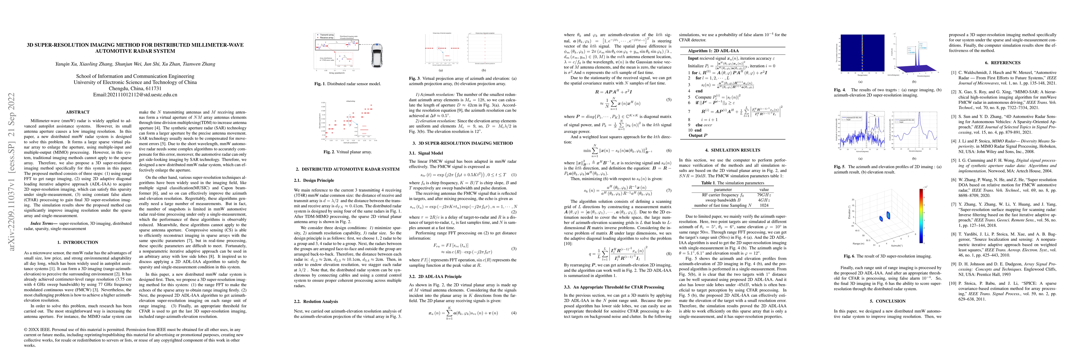 Thumbnail for 3D Super-Resolution Imaging Method for Distributed Millimeter-wave
  Automotive Radar System
