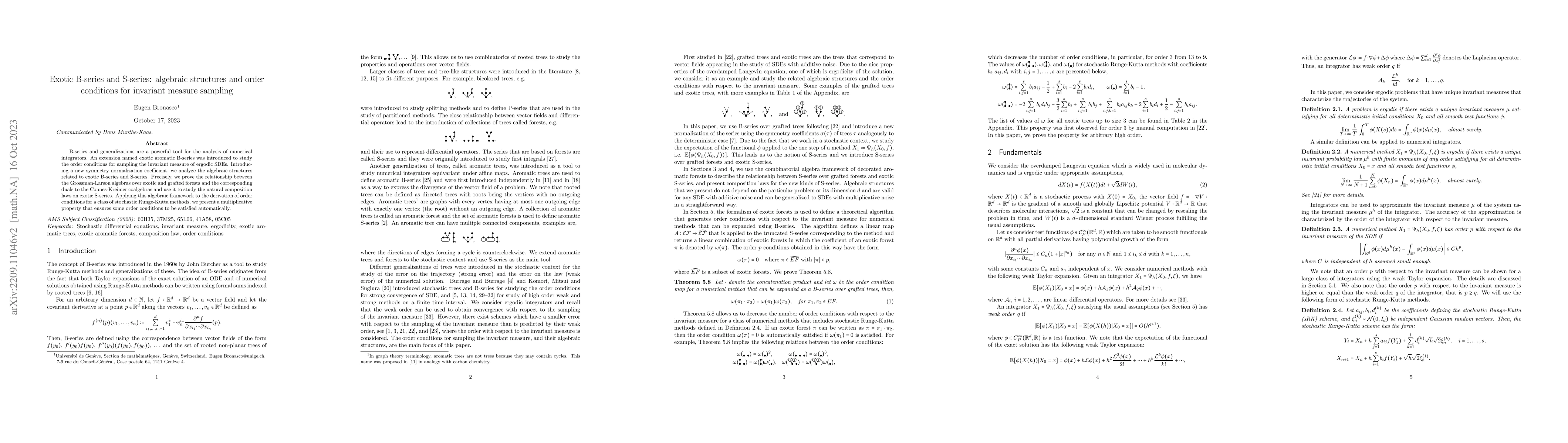 Thumbnail for Exotic B-series and S-series: algebraic structures and order conditions
  for invariant measure sampling