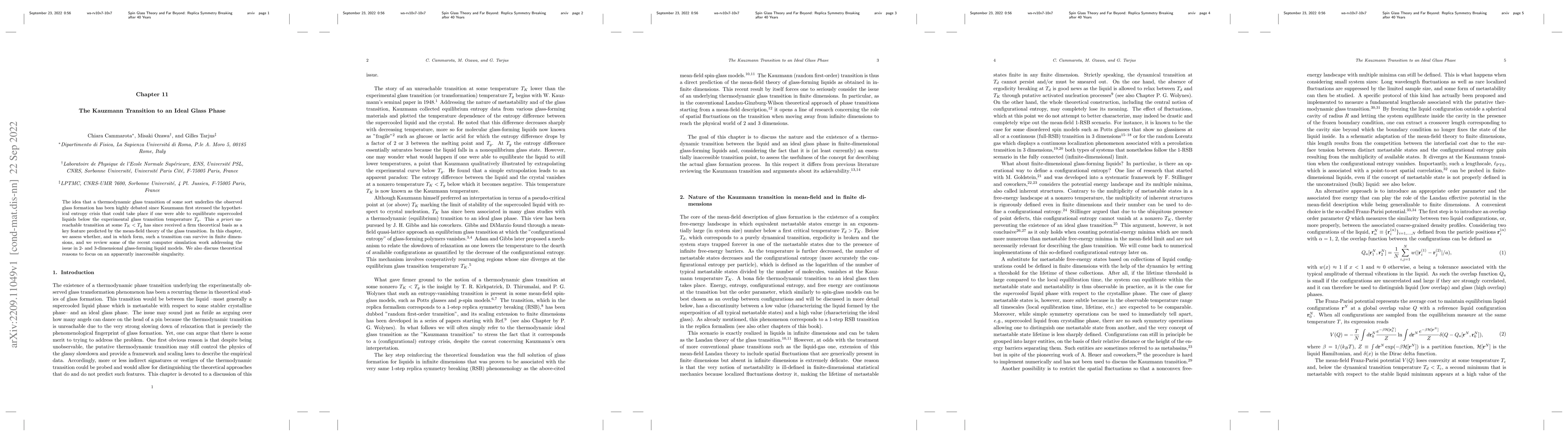 Thumbnail for The Kauzmann Transition to an Ideal Glass Phase