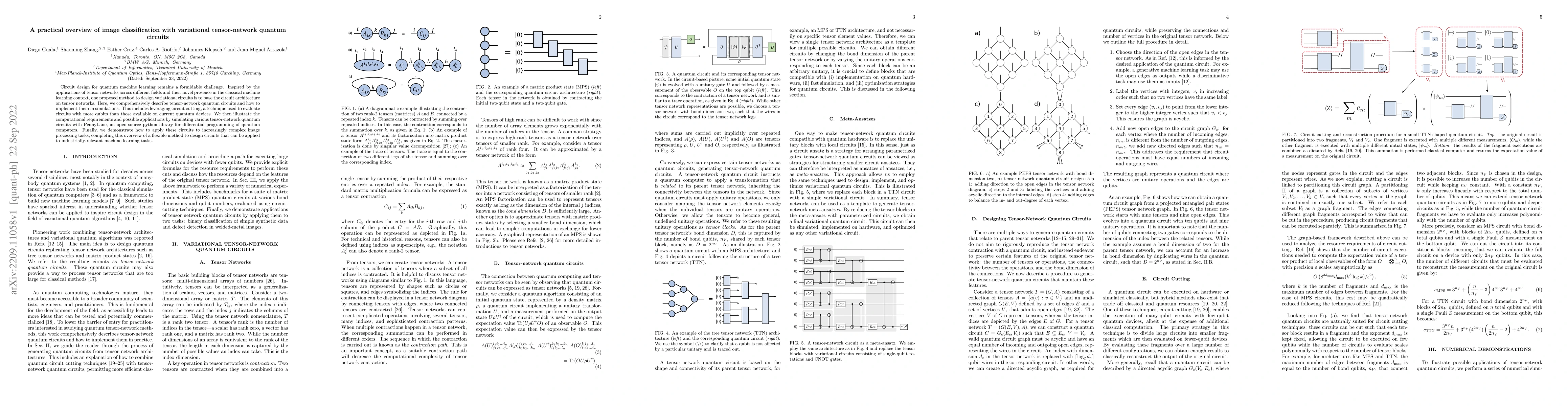 Thumbnail for A practical overview of image classification with variational
  tensor-network quantum circuits