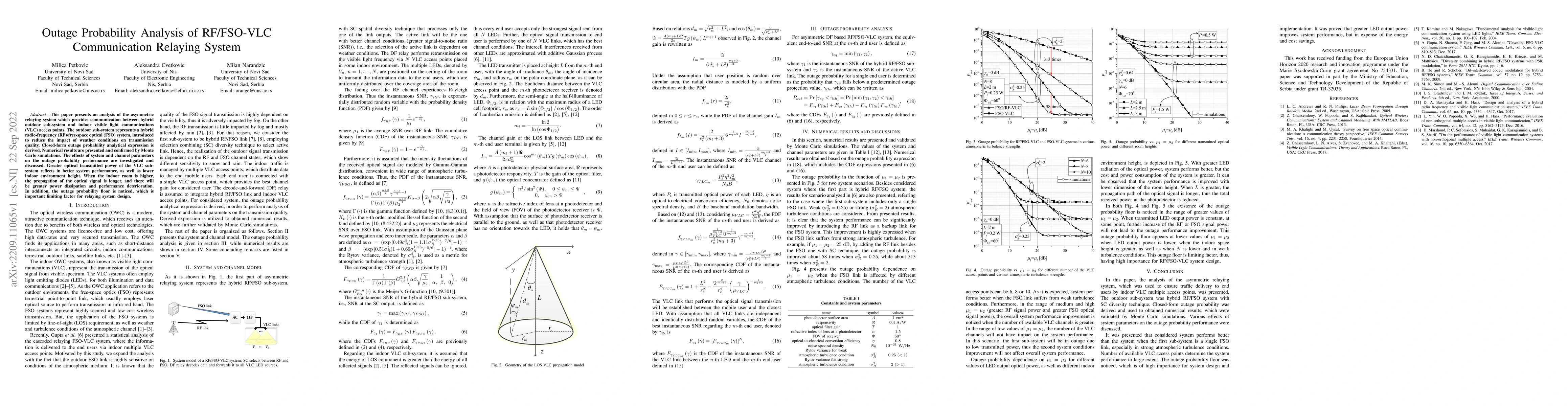 Thumbnail for Outage Probability Analysis of RF/FSO-VLC Communication Relaying System