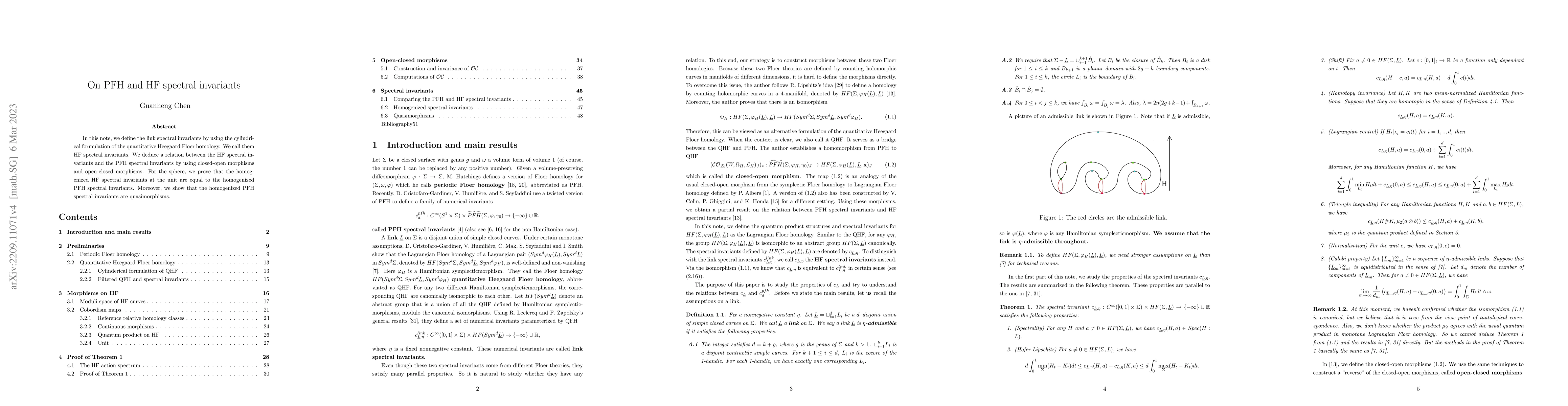 Thumbnail for On PFH and HF spectral invariants