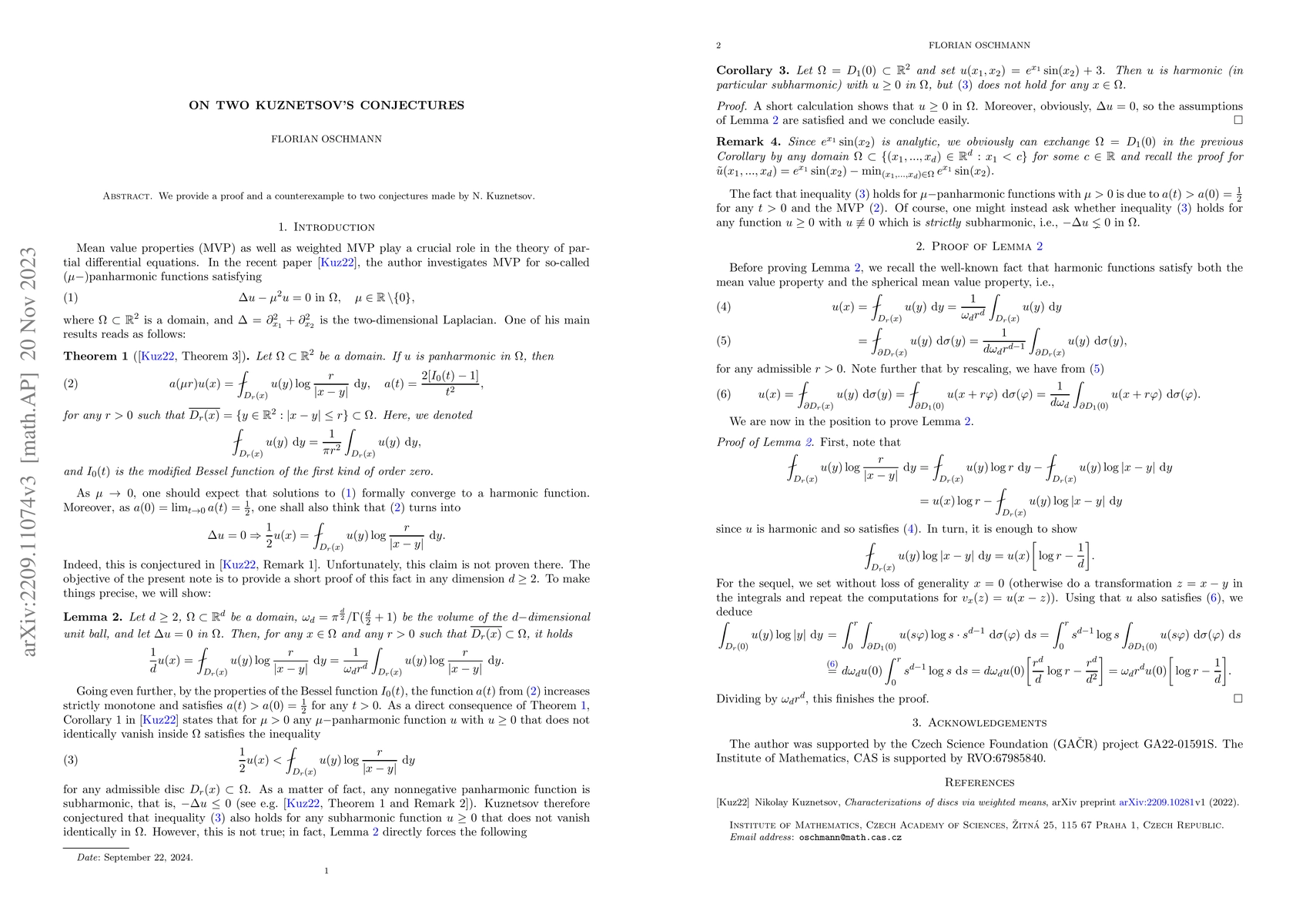 Thumbnail for On two Kuznetsov's conjectures