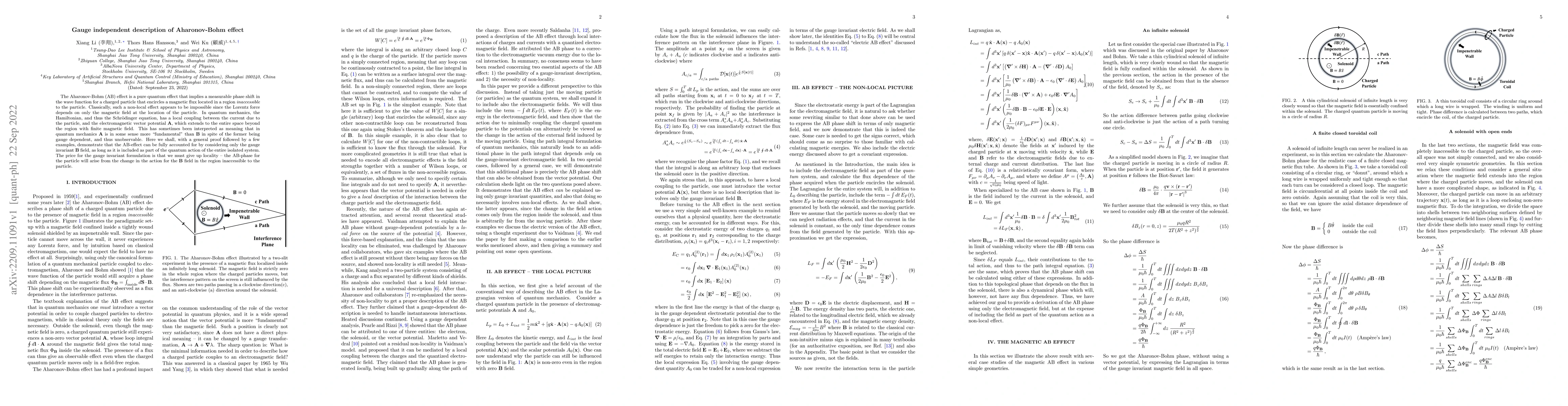 Thumbnail for Gauge independent description of Aharonov-Bohm Effect