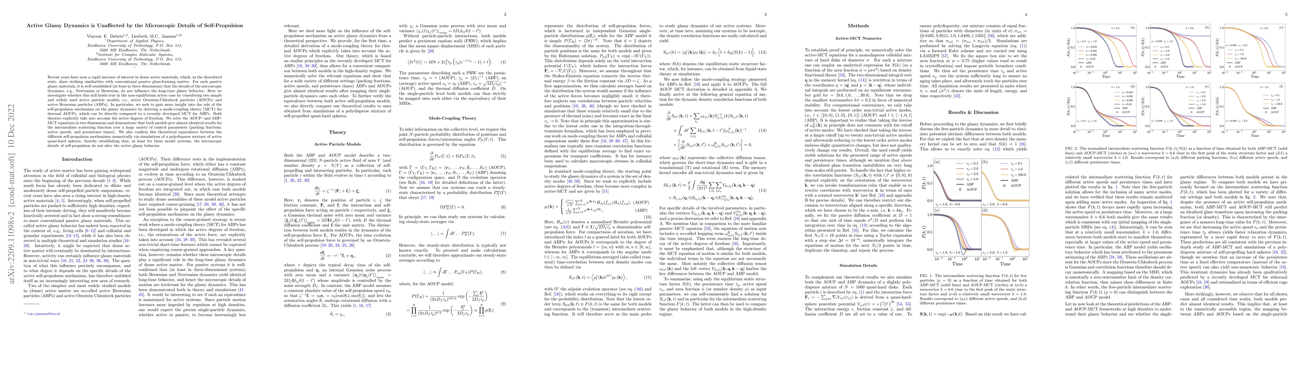 Thumbnail for Active Glassy Dynamics is Unaffected by the Microscopic Details of
  Self-Propulsion