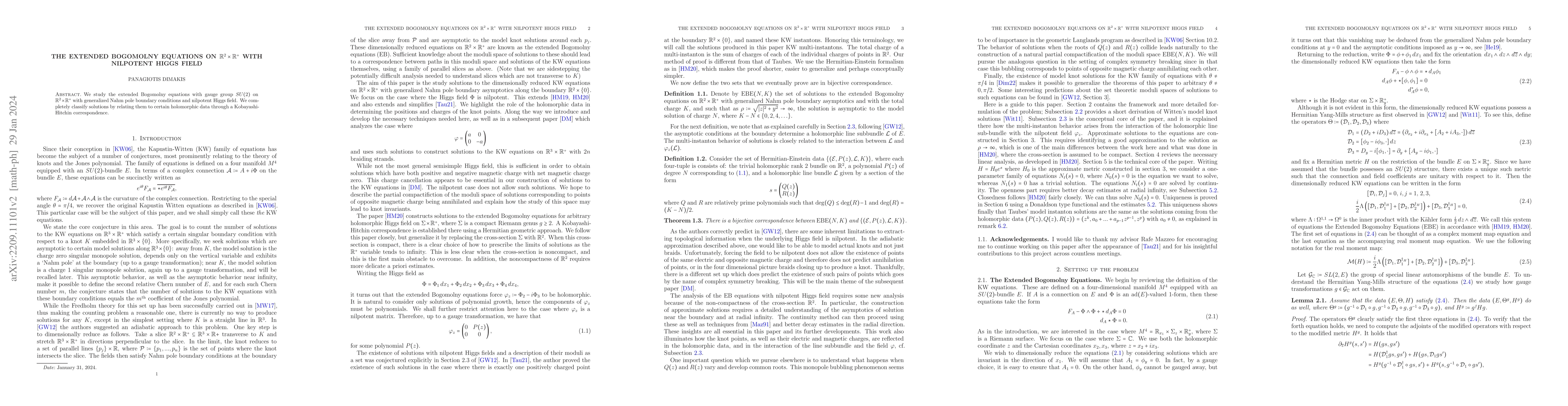 Thumbnail for The extended Bogomolny equations on $\mathbb {R}^2 \times \mathbb {R}^+$
  I: Nilpotent Higgs field