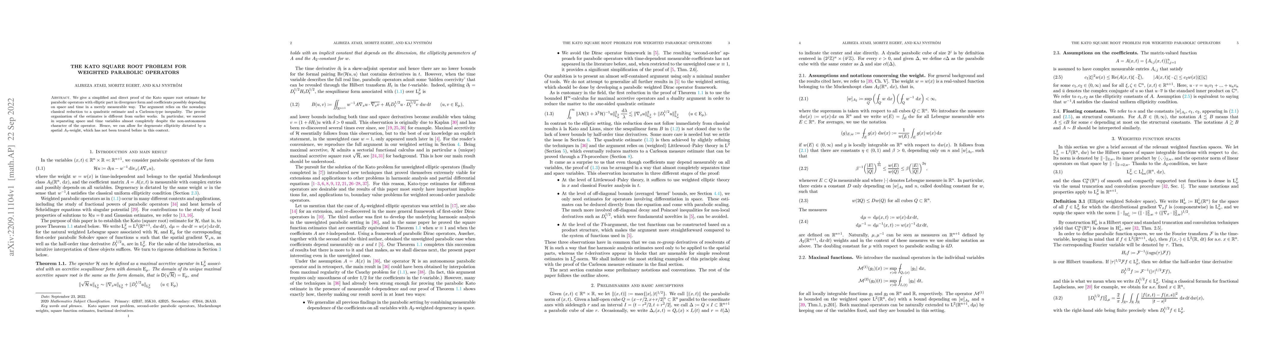 Thumbnail for The Kato square root problem for weighted parabolic operators