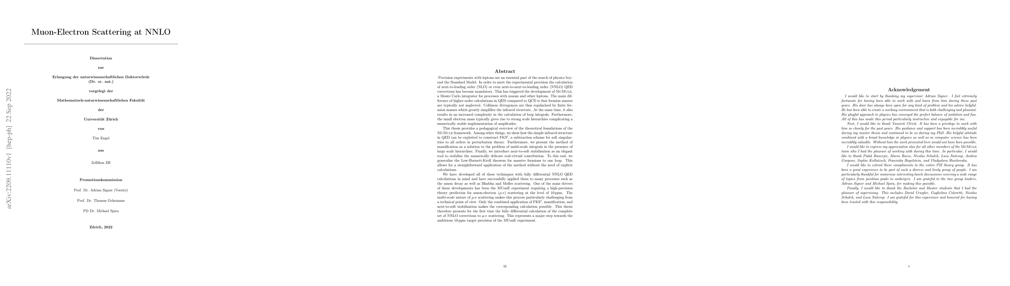 Thumbnail for Muon-Electron Scattering at NNLO