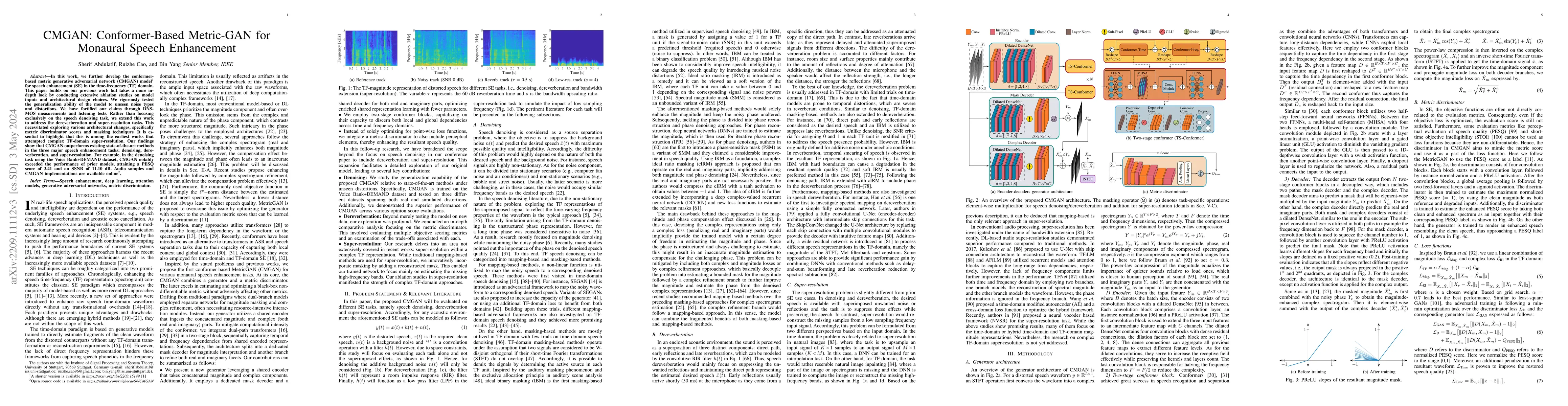 Thumbnail for CMGAN: Conformer-Based Metric-GAN for Monaural Speech Enhancement