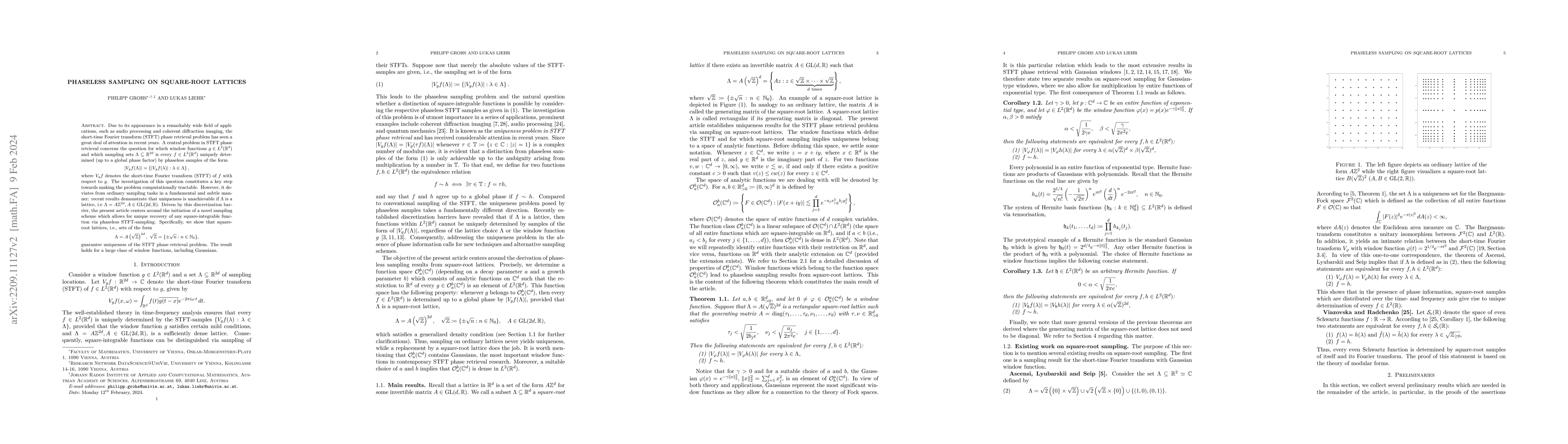 Thumbnail for Phaseless sampling on square-root lattices