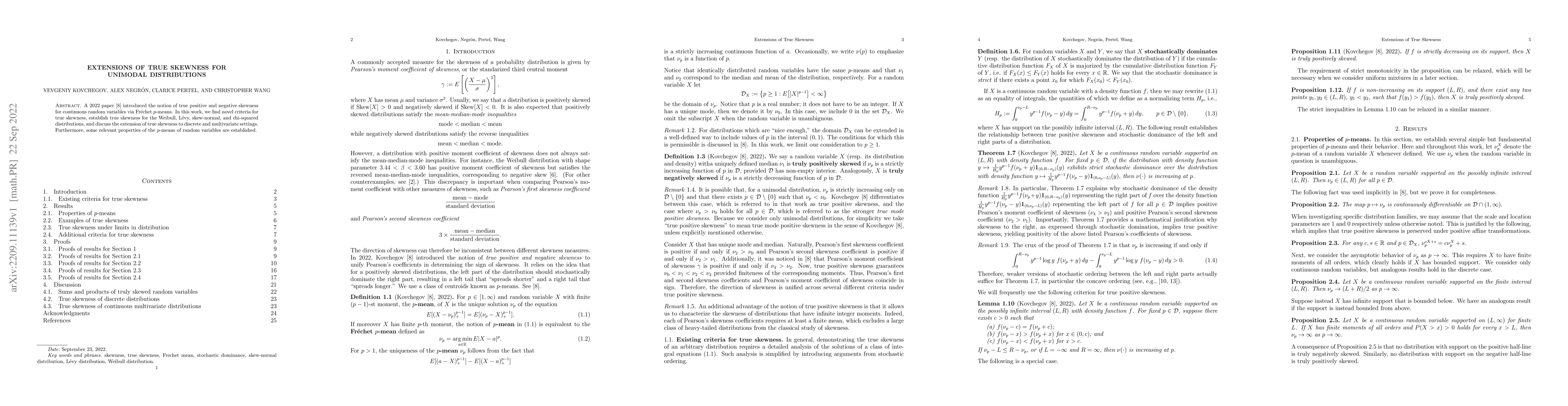 Thumbnail for Extensions of true skewness for unimodal distributions