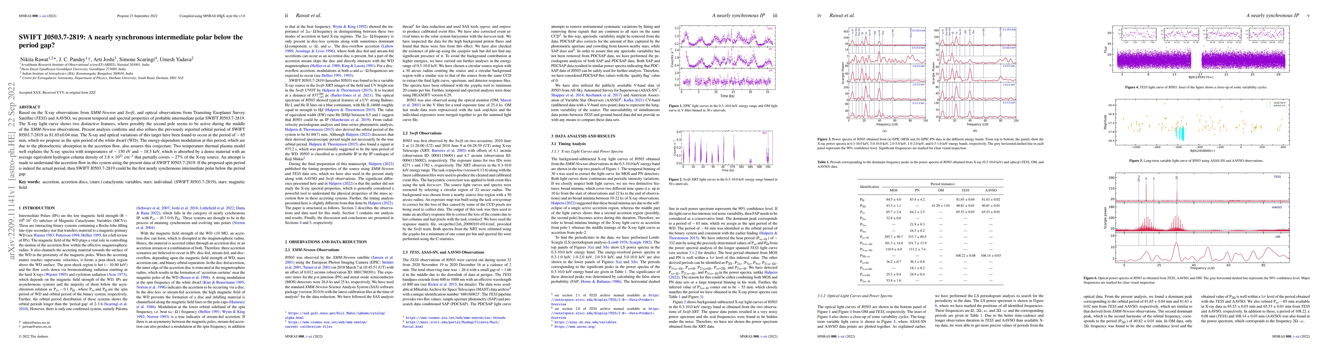 Thumbnail for SWIFT J0503.7-2819: A nearly synchronous intermediate polar below the
  period gap?
