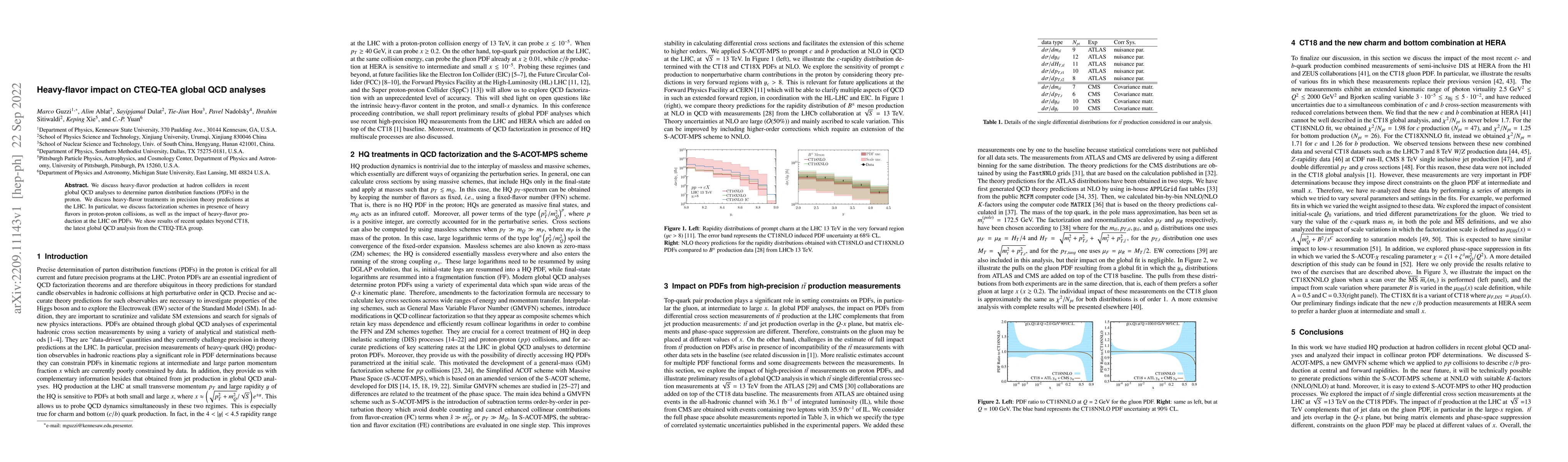 Thumbnail for Heavy-flavor impact on CTEQ-TEA global QCD analyses