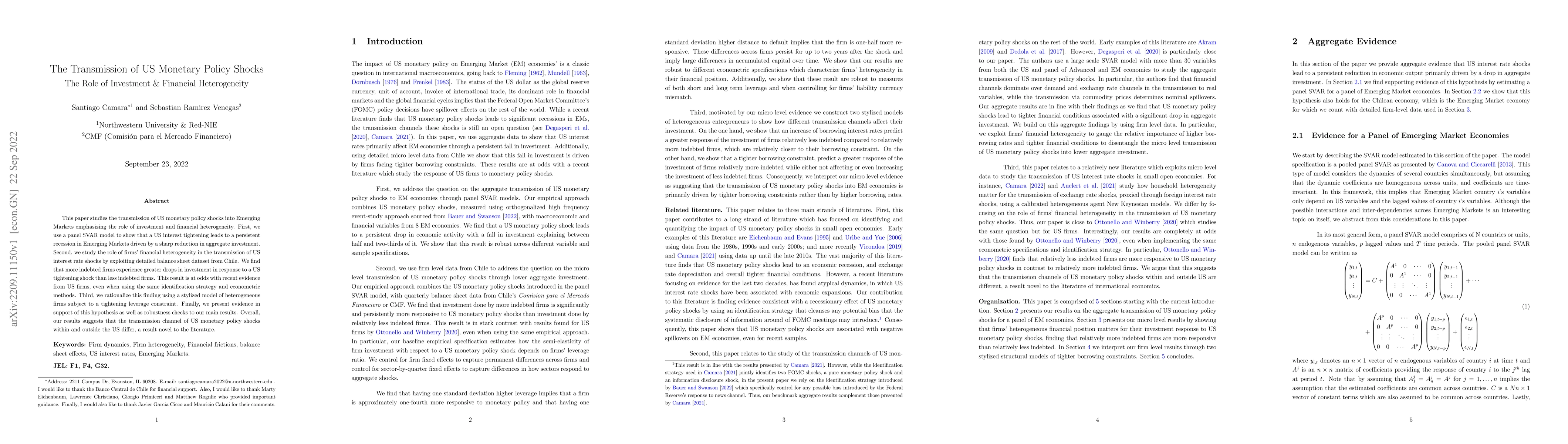 Thumbnail for The Transmission of US Monetary Policy Shocks: The Role of Investment &
  Financial Heterogeneity