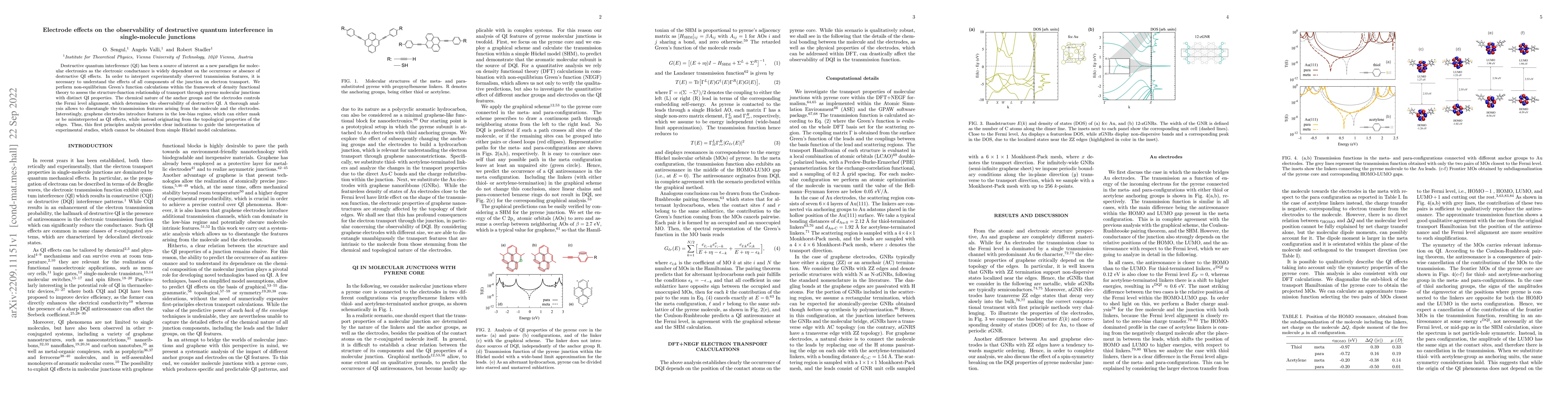 Thumbnail for Electrode effects on the observability of destructive quantum
  interference in single-molecule junctions
