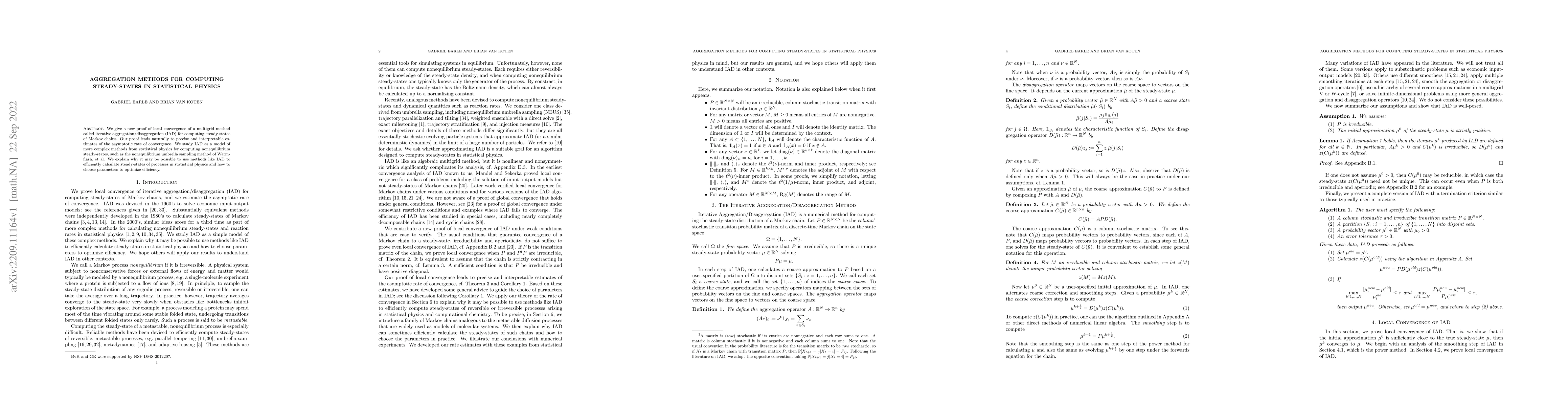 Thumbnail for Aggregation Methods for Computing Steady-States in Statistical Physics