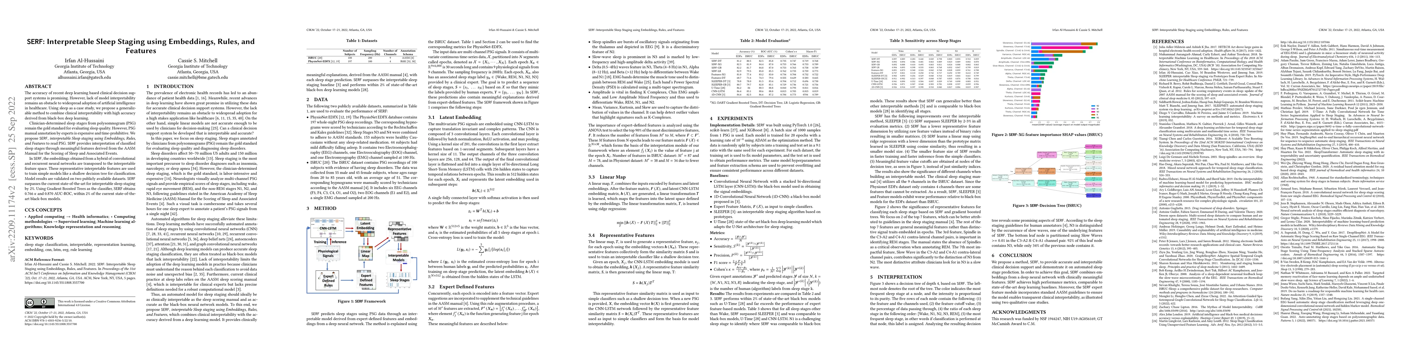 Thumbnail for SERF: Interpretable Sleep Staging using Embeddings, Rules, and Features