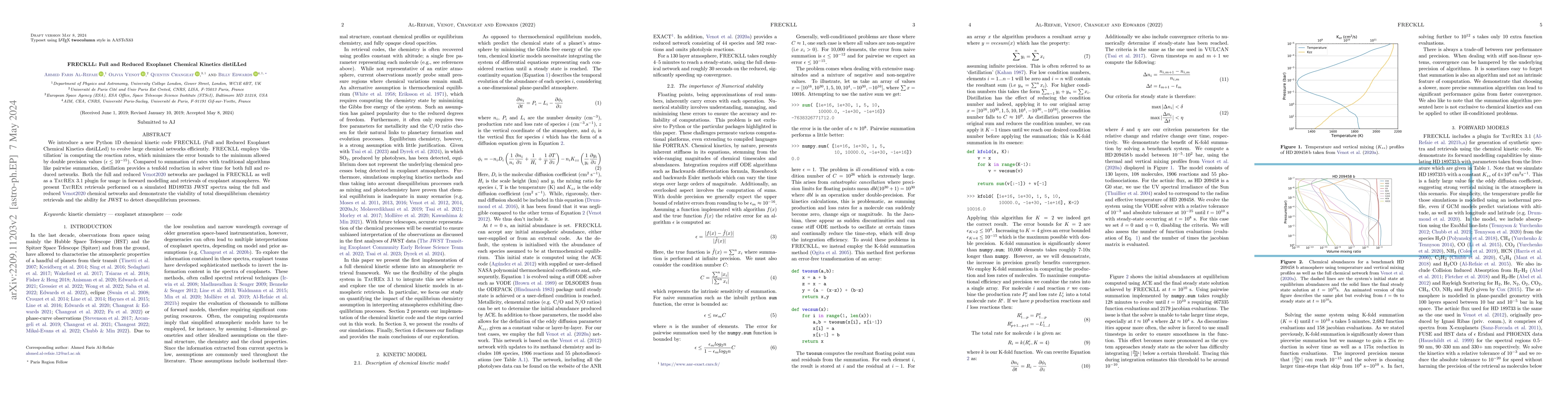 Thumbnail for FRECKLL: Full and Reduced Exoplanet Chemical Kinetics distiLLed