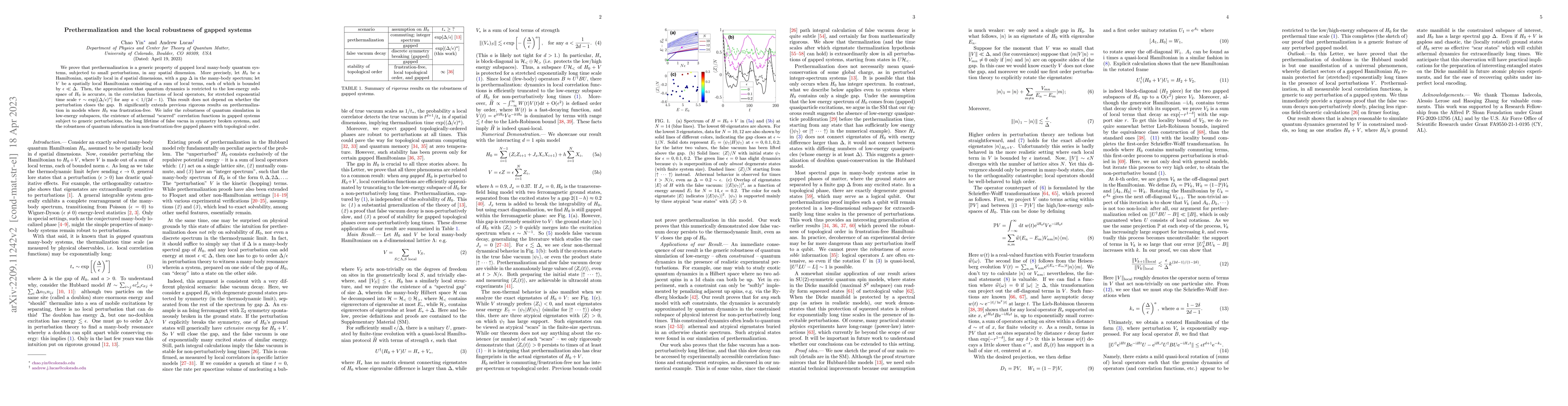 Thumbnail for Prethermalization and the local robustness of gapped systems