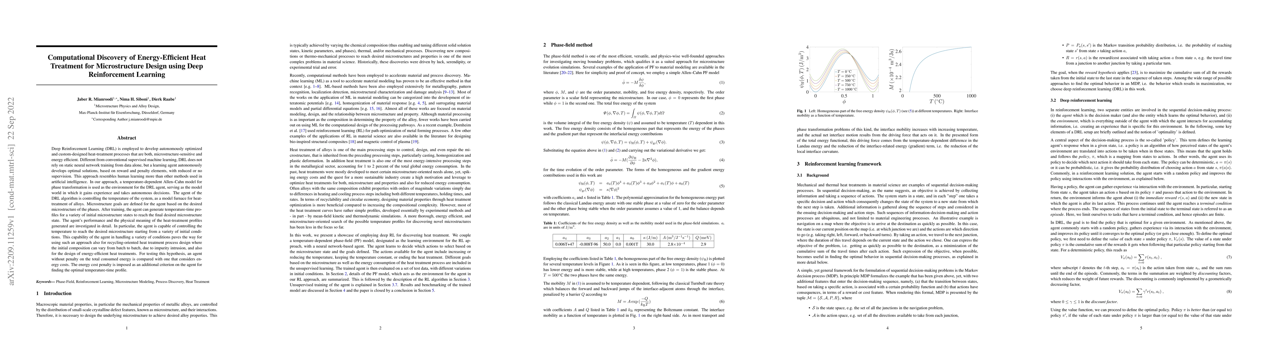 Thumbnail for Computational Discovery of Energy-Efficient Heat Treatment for
  Microstructure Design using Deep Reinforcement Learning