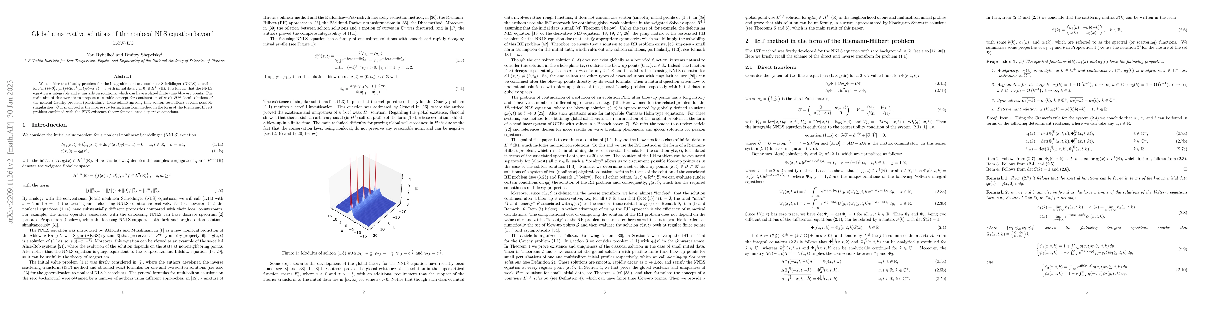 Thumbnail for Global conservative solutions of the nonlocal NLS equation beyond
  blow-up
