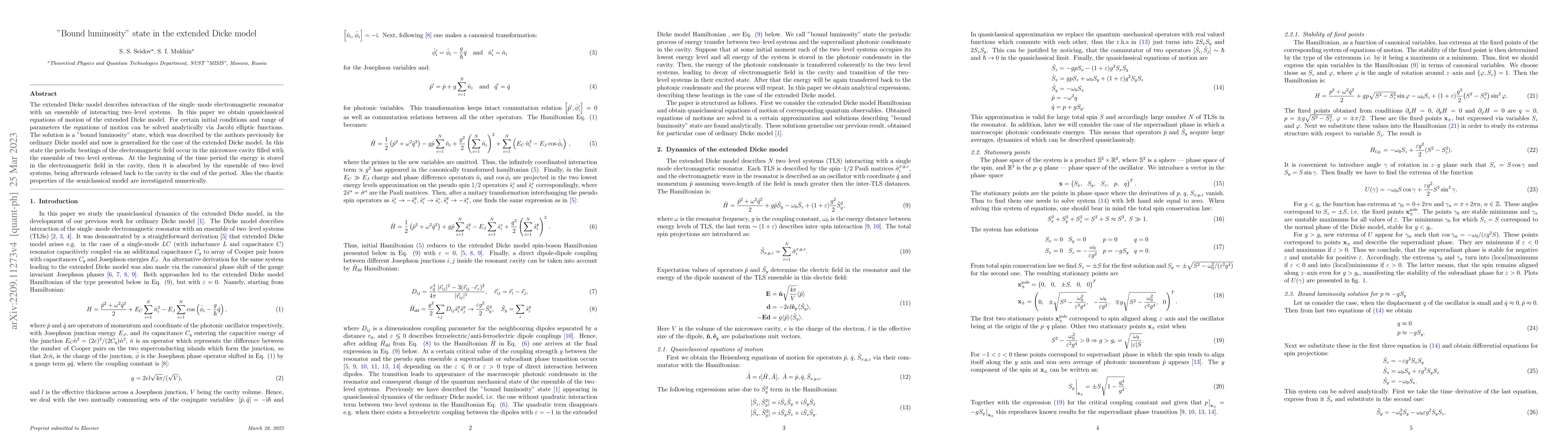 Thumbnail for "Bound luminosity" state in the extended Dicke model