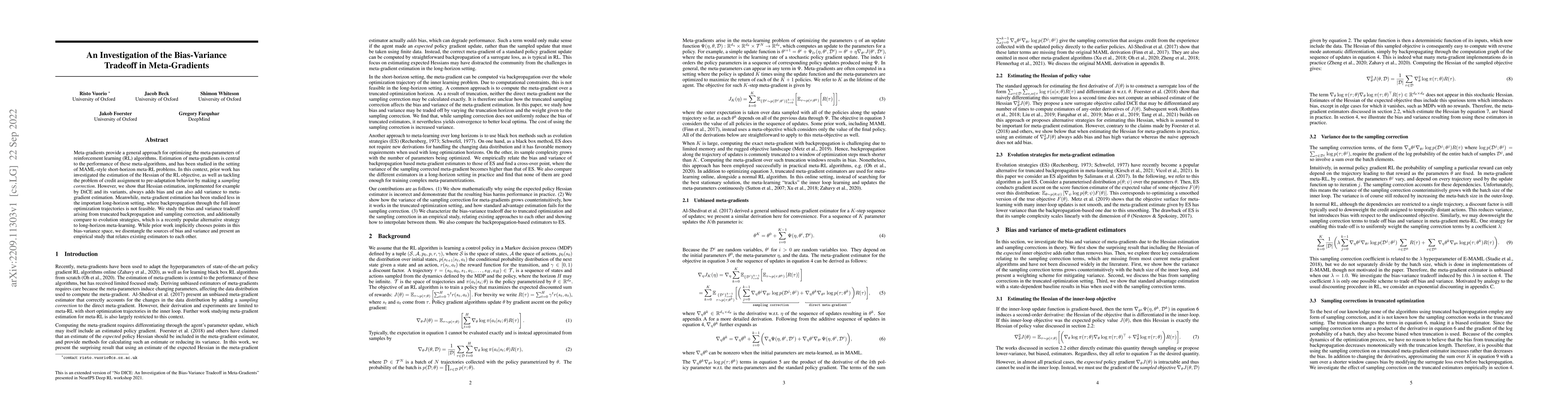 Thumbnail for An Investigation of the Bias-Variance Tradeoff in Meta-Gradients