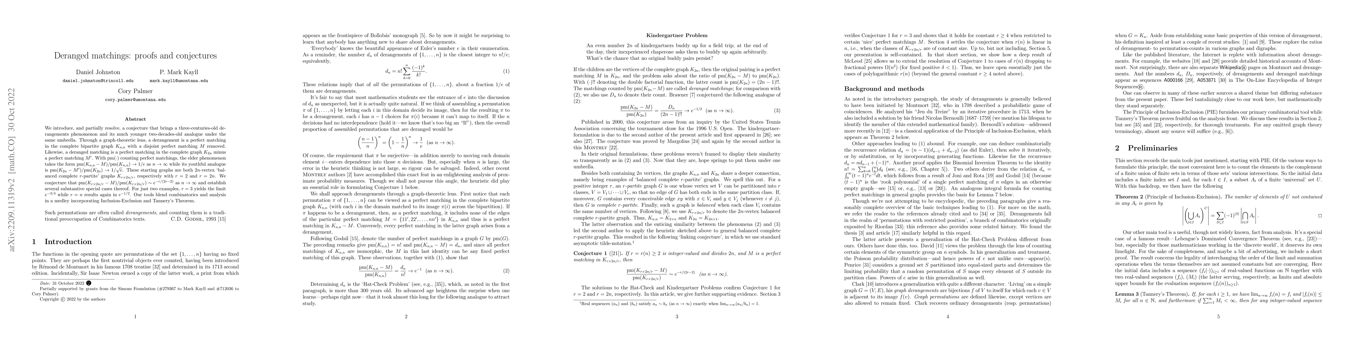 Thumbnail for Deranged matchings: proofs and conjectures