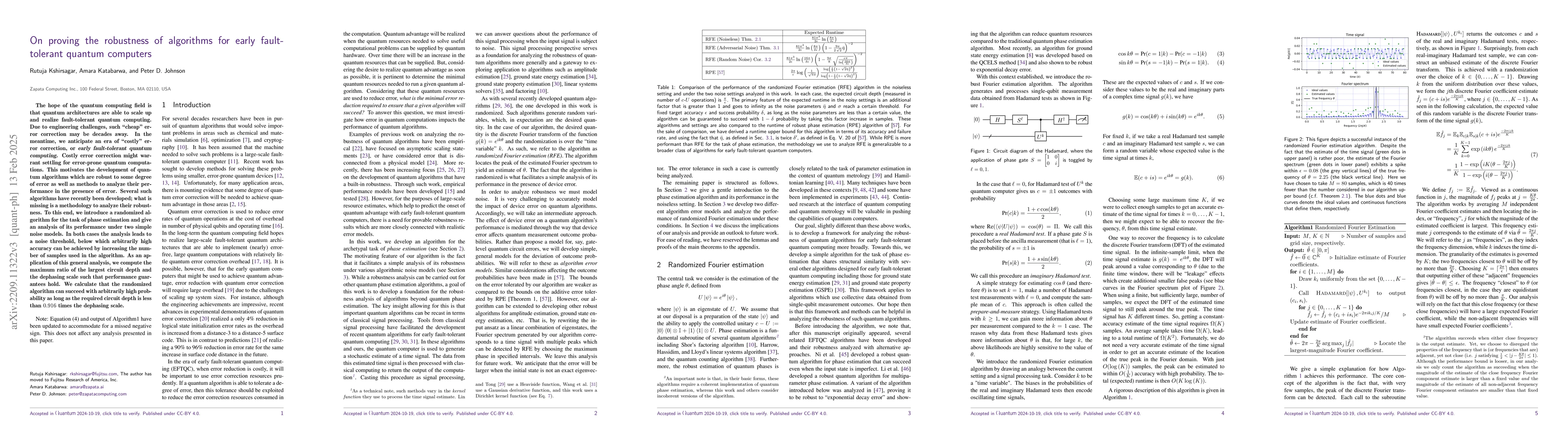 Thumbnail for On proving the robustness of algorithms for early fault-tolerant quantum
  computers