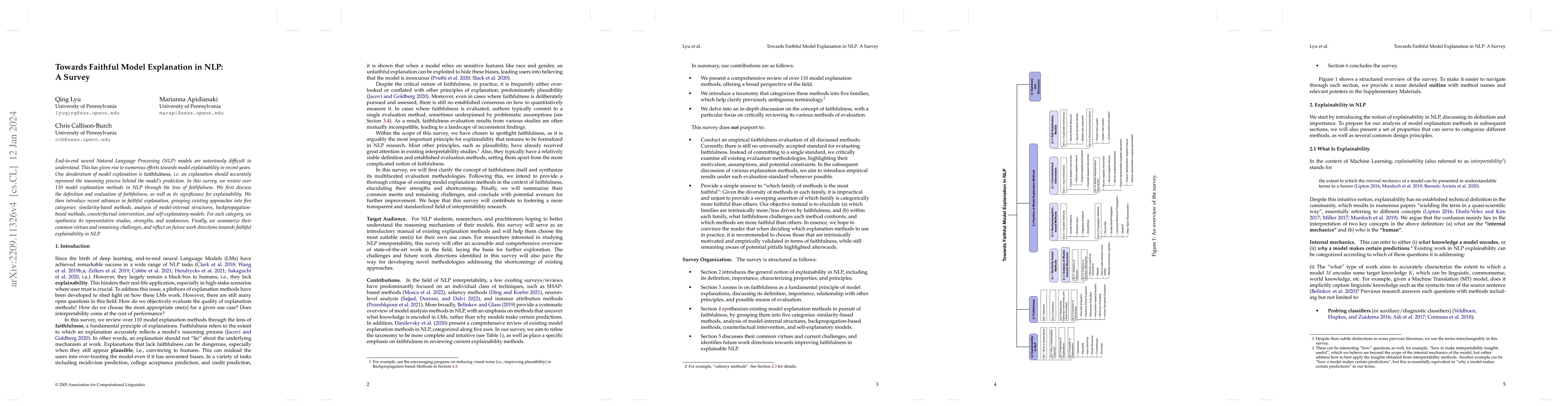 Thumbnail for Towards Faithful Model Explanation in NLP: A Survey