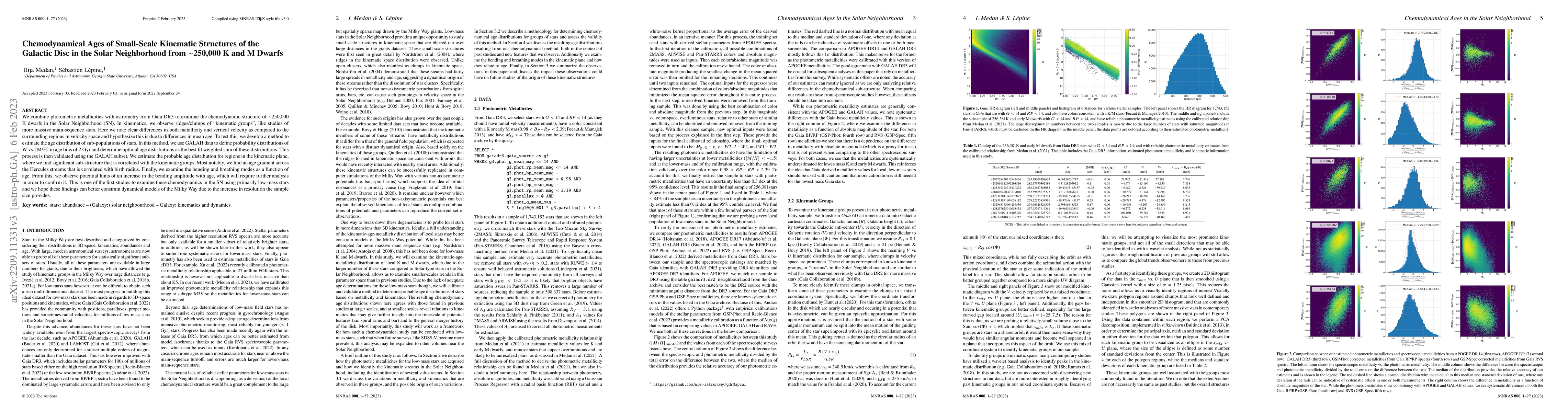 Thumbnail for Chemodynamical Ages of Small-Scale Kinematic Structures of the Galactic
  Disc in the Solar Neighborhood from ~250,000 K and M Dwarfs