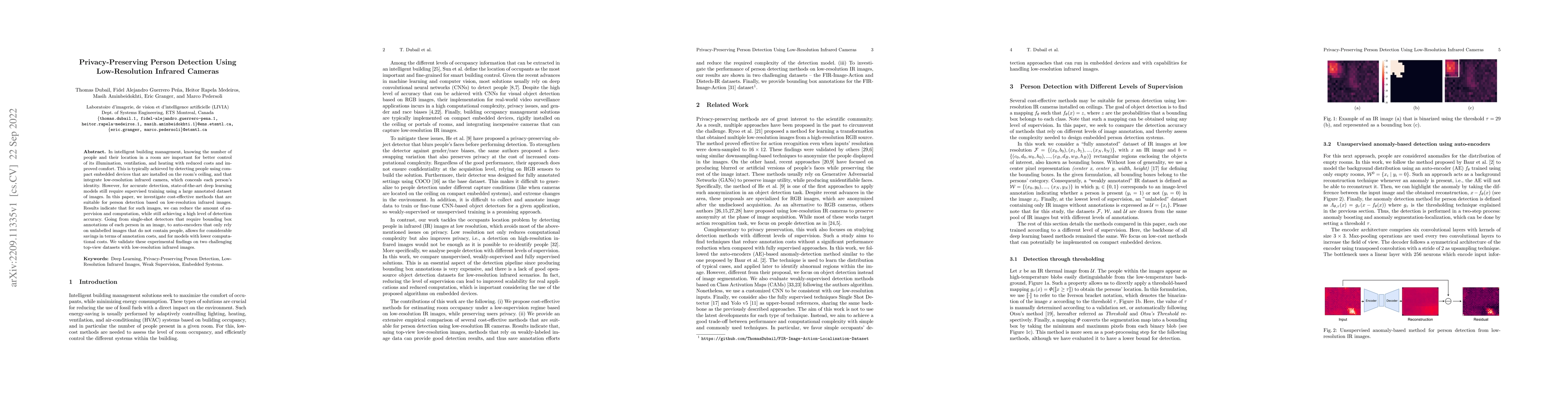 Thumbnail for Privacy-Preserving Person Detection Using Low-Resolution Infrared
  Cameras