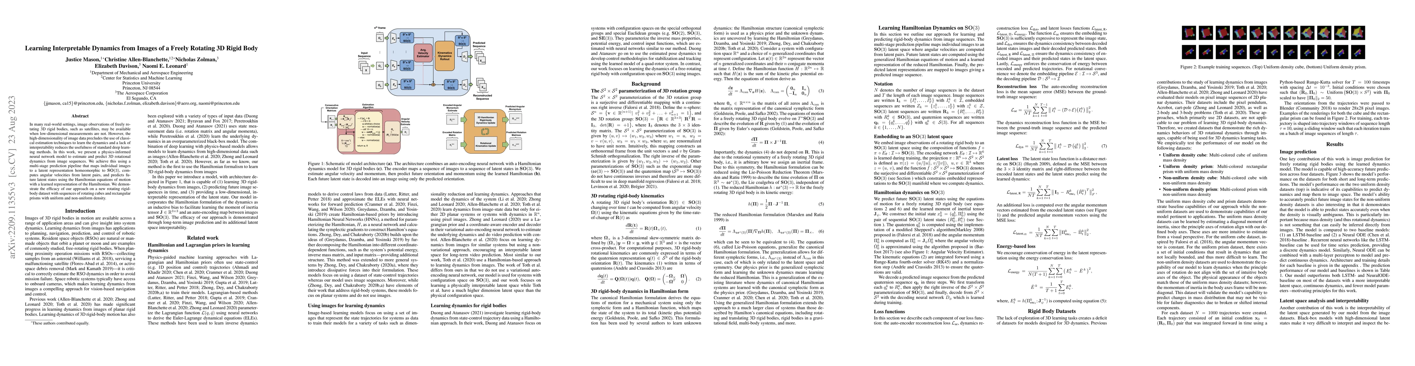 Thumbnail for Learning Interpretable Dynamics from Images of a Freely Rotating 3D
  Rigid Body