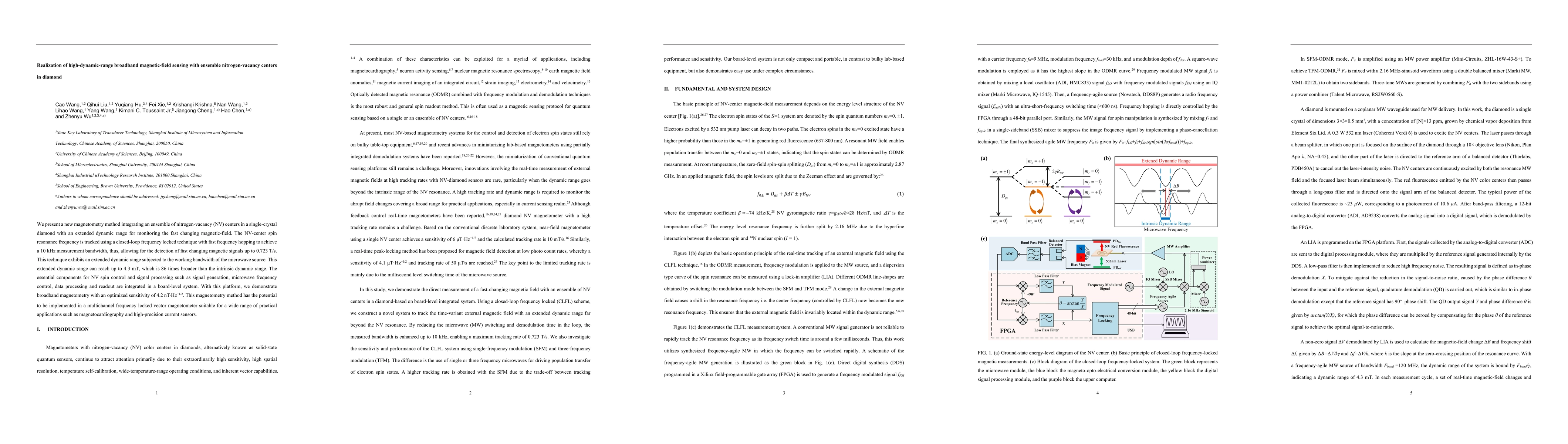 Thumbnail for Realization of high-dynamic-range broadband magnetic-field sensing with
  ensemble nitrogen-vacancy centers in diamond